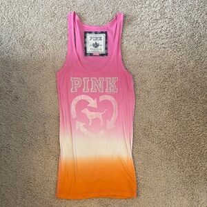 Pink Ombre Crystal  Tank Top
